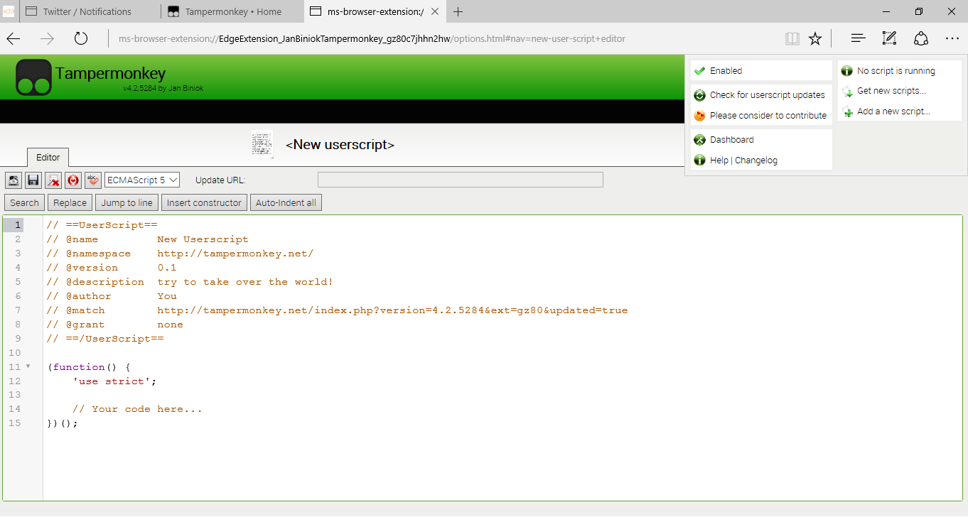 Download Tampermonkey Edge Extension
