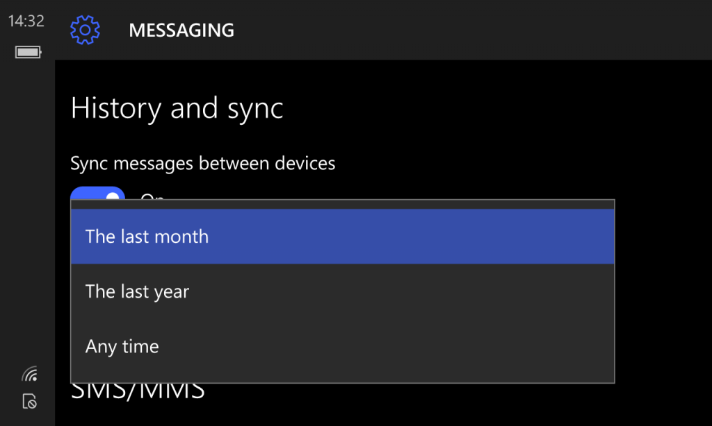 Text History and Sync in Windows 10 Mobile