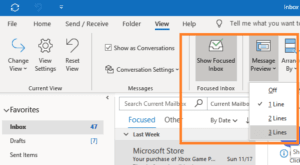 How to Turn Off Message Preview Text in Conversations of Outlook Mail