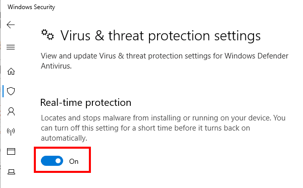Turn off Windows Security