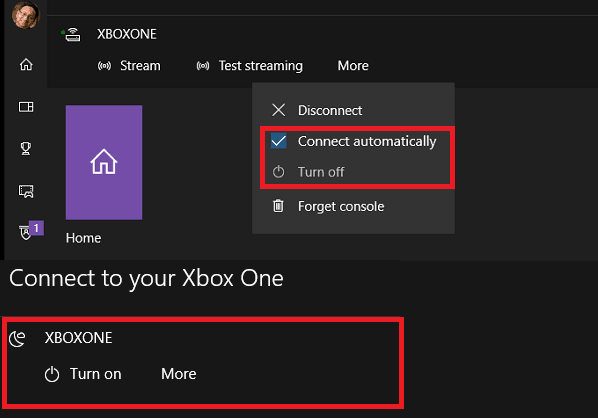Turn on Xbox One On Off Windows 10