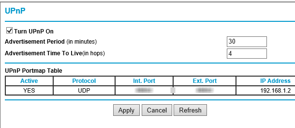 upnp or nat pmp on netgear router