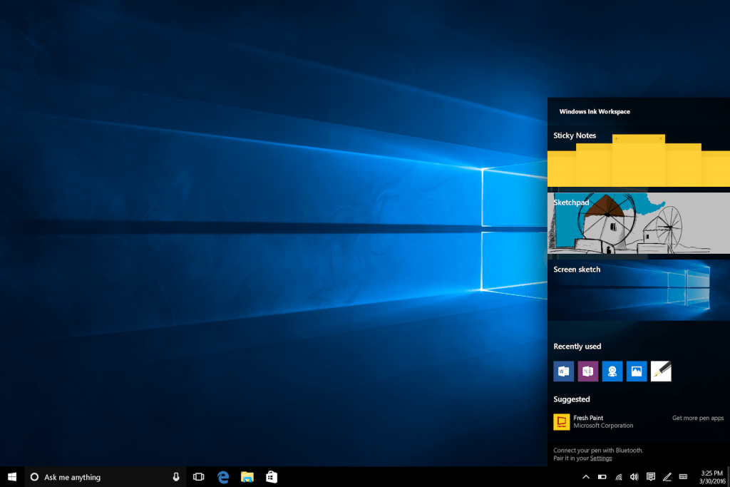 Windows 10 Anniversay Update INK