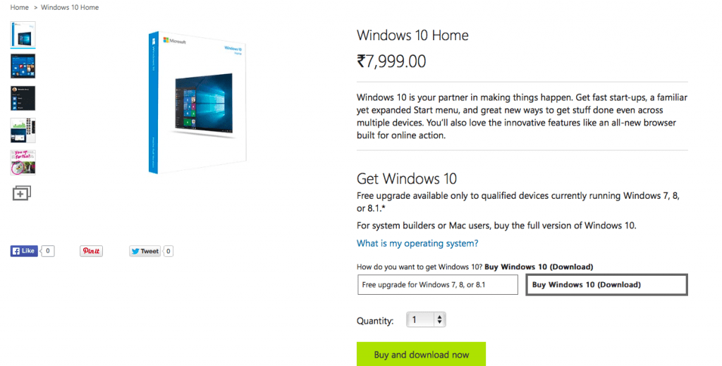 Windows 10 Home Price