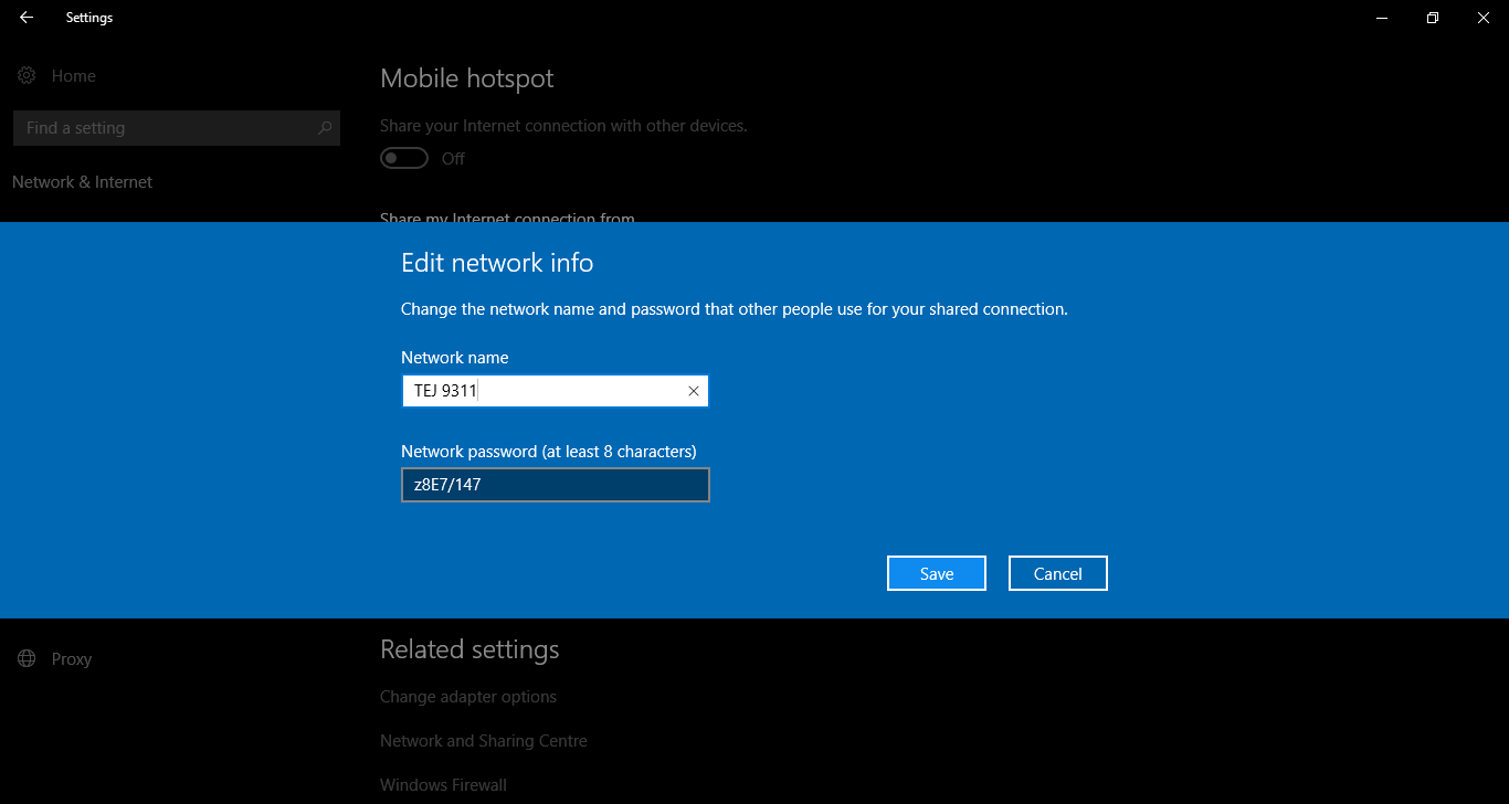 windows 10 hotspot through ethernet