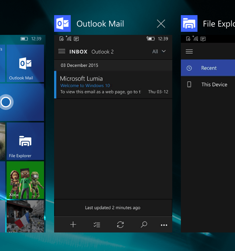 Windows 10 Mobile Multitasking