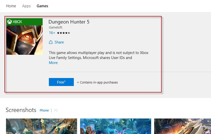 share microsoft store games