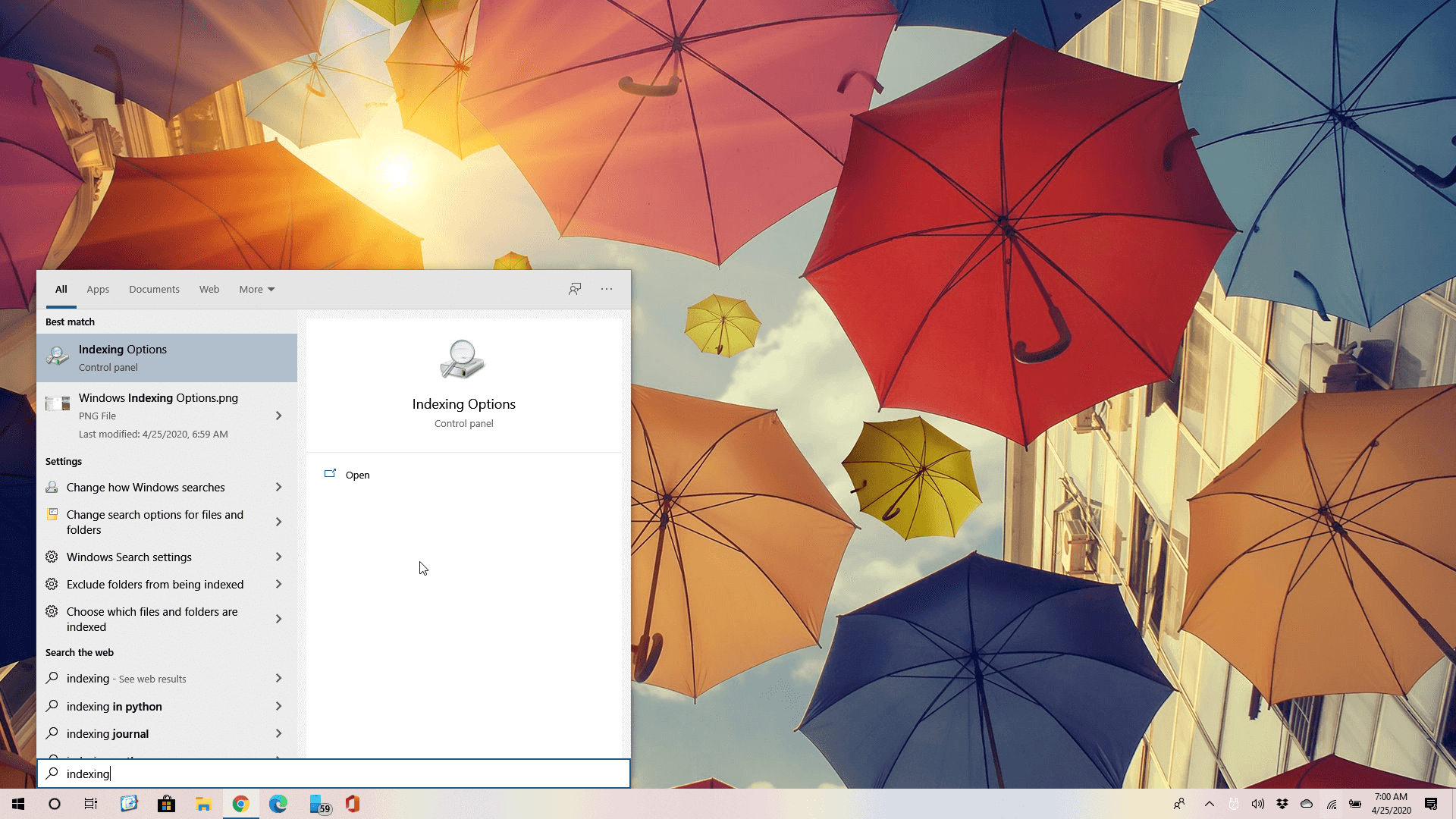Add folder Windows 10 Search