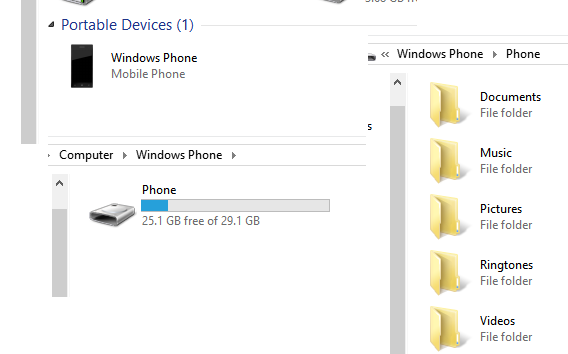 Windows Phone USB Mass Storage Device