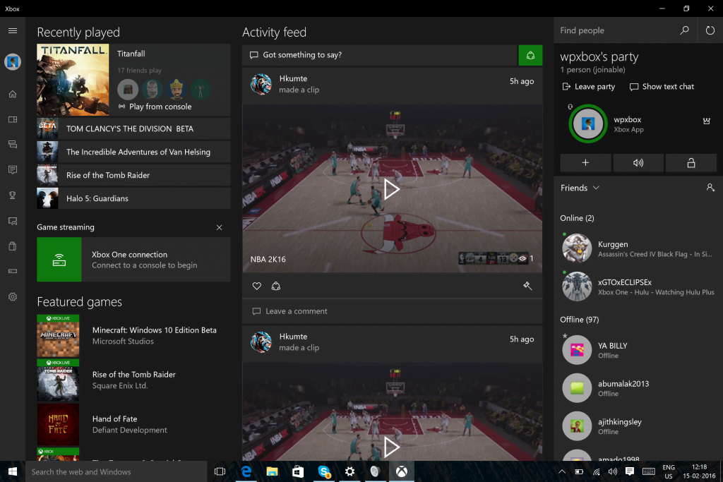 XBox App Party Chat on Windows 10