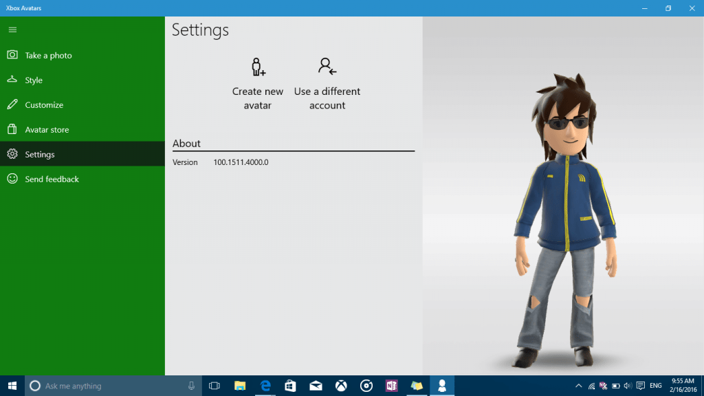 Xbox Avatars Settings