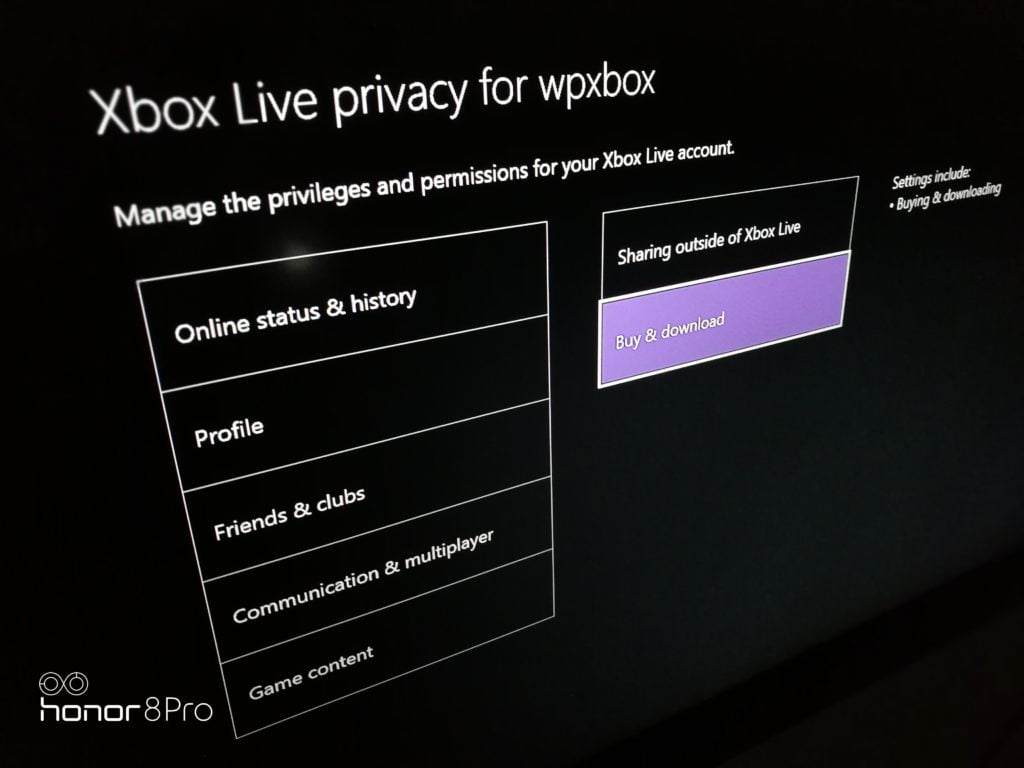 Cnfigure Xbox Live Privacy