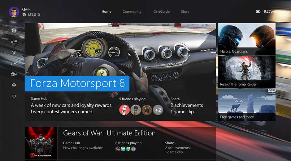 Xbox One Windows 10 Dashboard