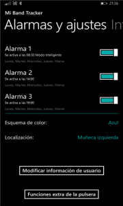 Xiaomi MI Band Alarms