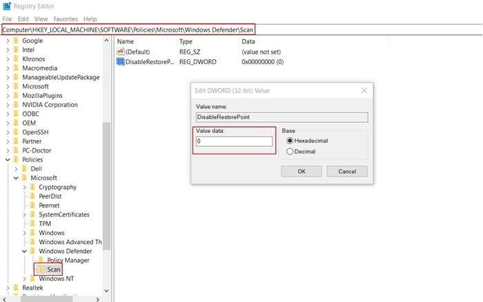 system restore registry system restore registry