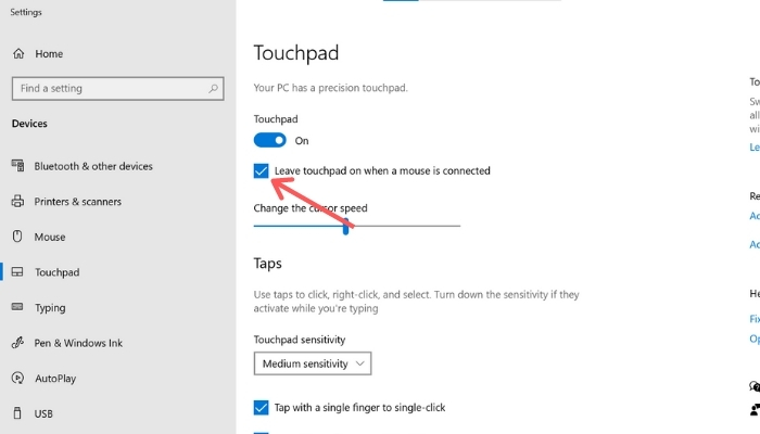 disable touchpad when mouse connected