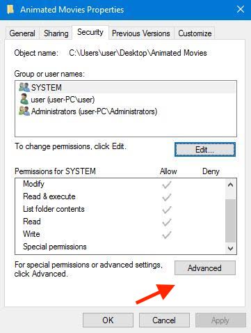 Ownership Files Folders Windows