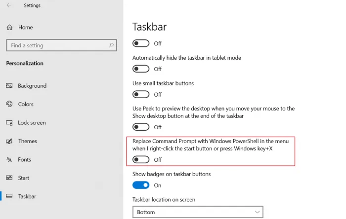 how to bring back cmd to power menu