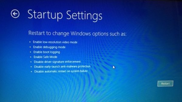 Startup setting. Startup settings. Startup settings Windows 10 перевод.