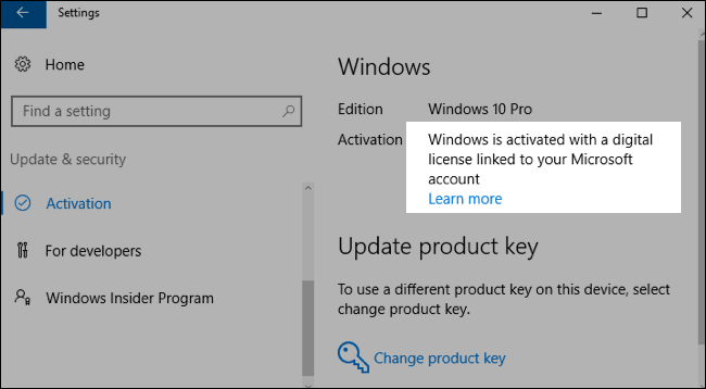 Change Windows 10 Product key